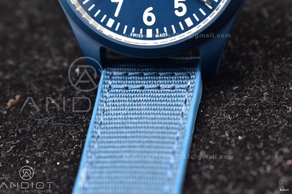 Strap Blue 'Laureus Edition A2892 Blue Pilot Best for Watch on Good' of Ceramic M+F Sport Nylon 0311
